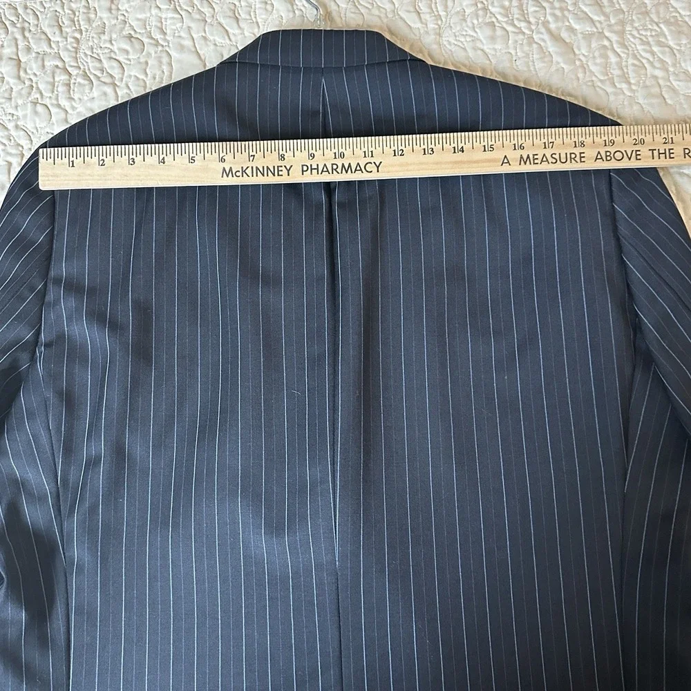Hugo‎ Boss Rossellini Cinemau Wool Jacket Sport Coat Men's 44L Black  Pinstripe